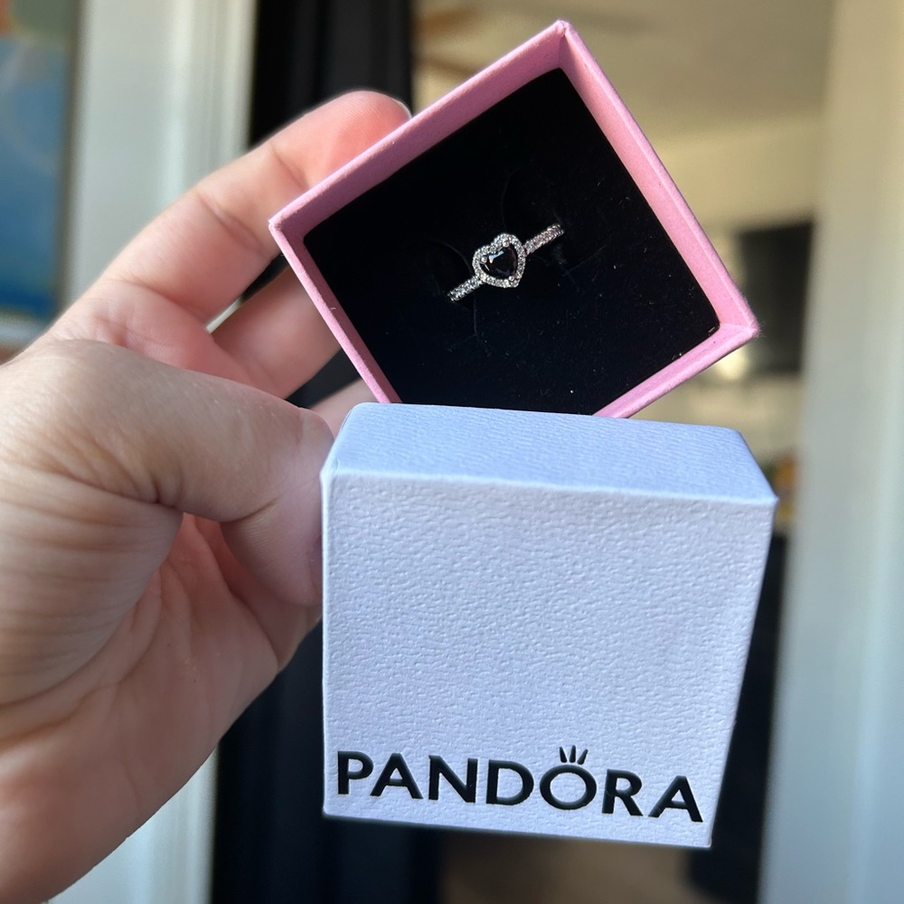 Pandora Black Heart Ring